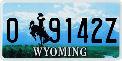 WY license plate 09142Z