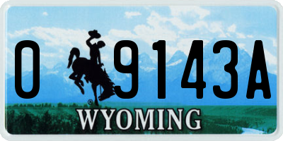 WY license plate 09143A