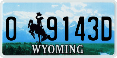 WY license plate 09143D