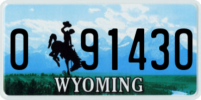 WY license plate 09143O