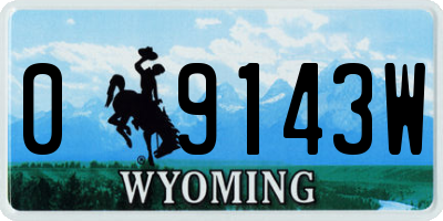 WY license plate 09143W