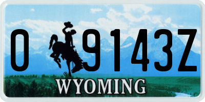 WY license plate 09143Z