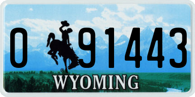 WY license plate 091443