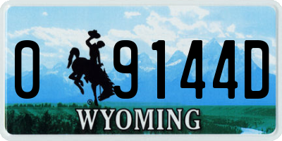 WY license plate 09144D