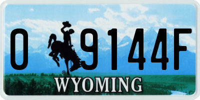 WY license plate 09144F