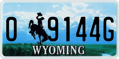 WY license plate 09144G