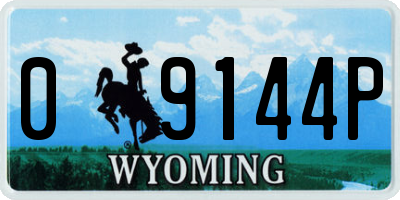 WY license plate 09144P
