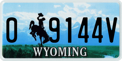 WY license plate 09144V
