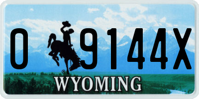 WY license plate 09144X