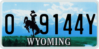 WY license plate 09144Y