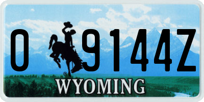 WY license plate 09144Z