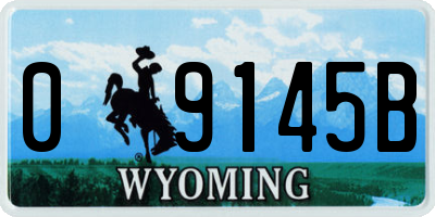 WY license plate 09145B