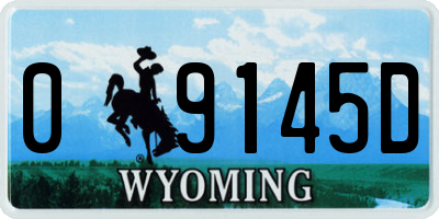 WY license plate 09145D