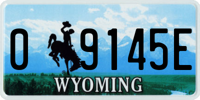 WY license plate 09145E