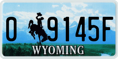 WY license plate 09145F