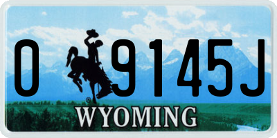 WY license plate 09145J