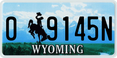 WY license plate 09145N