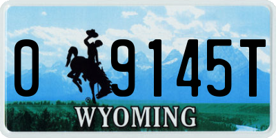 WY license plate 09145T