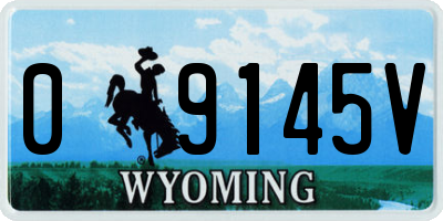 WY license plate 09145V