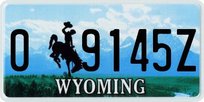 WY license plate 09145Z
