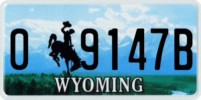 WY license plate 09147B