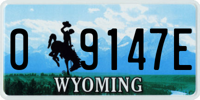 WY license plate 09147E