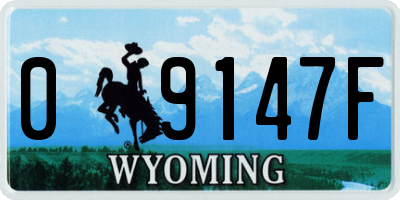 WY license plate 09147F