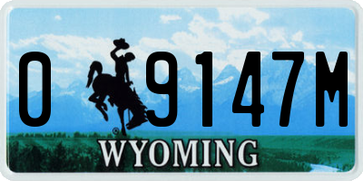 WY license plate 09147M