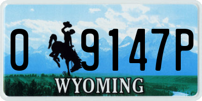 WY license plate 09147P