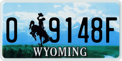 WY license plate 09148F