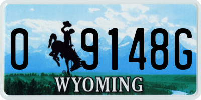 WY license plate 09148G
