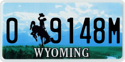 WY license plate 09148M