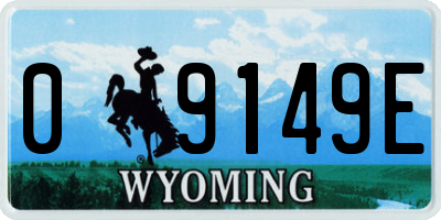 WY license plate 09149E
