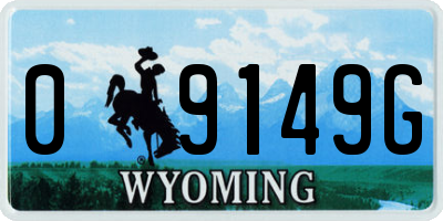 WY license plate 09149G