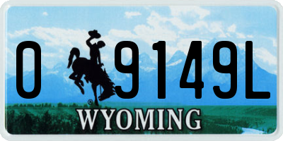 WY license plate 09149L