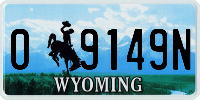 WY license plate 09149N