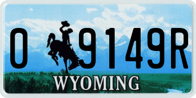 WY license plate 09149R