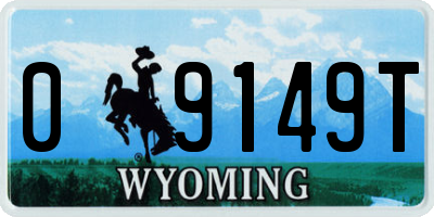 WY license plate 09149T