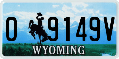 WY license plate 09149V