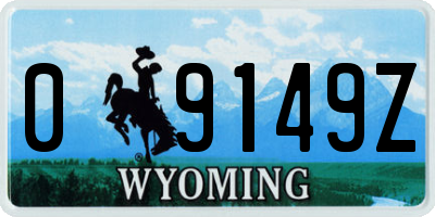 WY license plate 09149Z