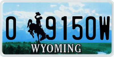 WY license plate 09150W