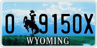 WY license plate 09150X