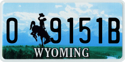 WY license plate 09151B