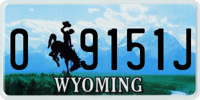 WY license plate 09151J