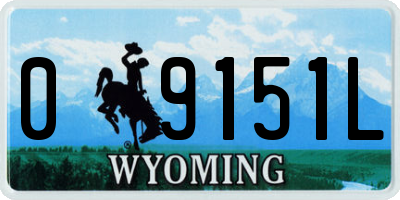 WY license plate 09151L