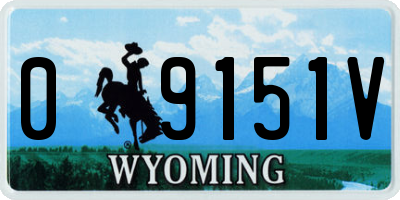 WY license plate 09151V