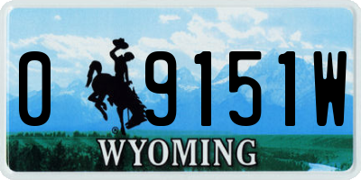WY license plate 09151W
