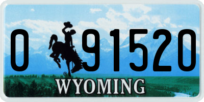 WY license plate 09152O