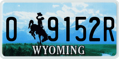 WY license plate 09152R