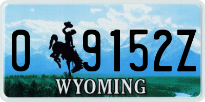 WY license plate 09152Z